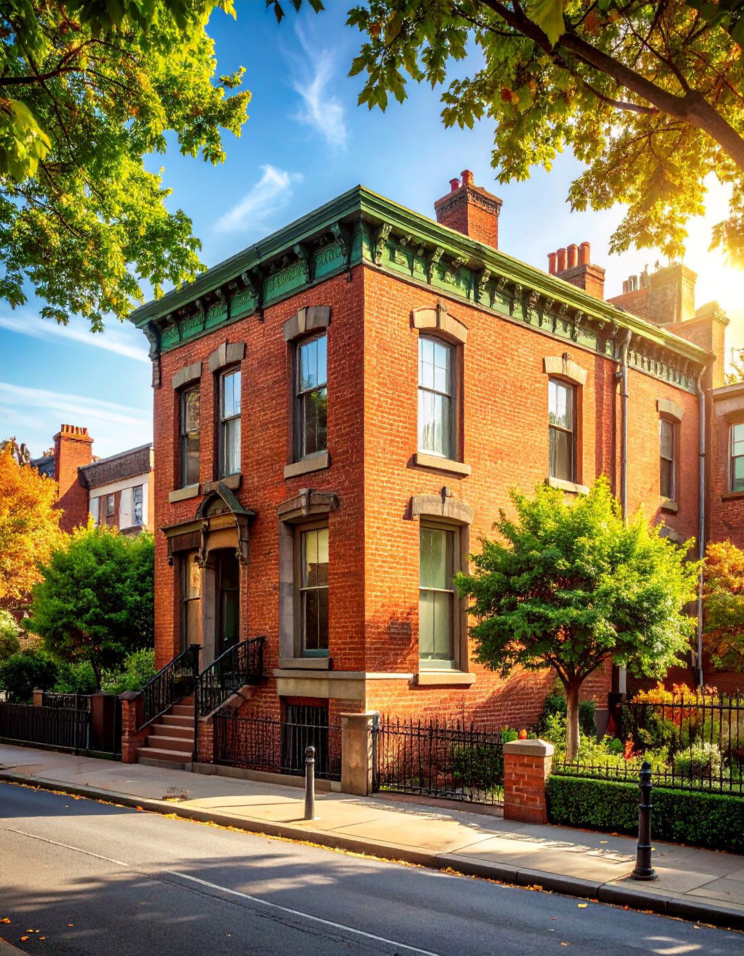 Historic Brick House With a Concealed Green Roof - 20 Houses With Green Roofs for Sustainable Living