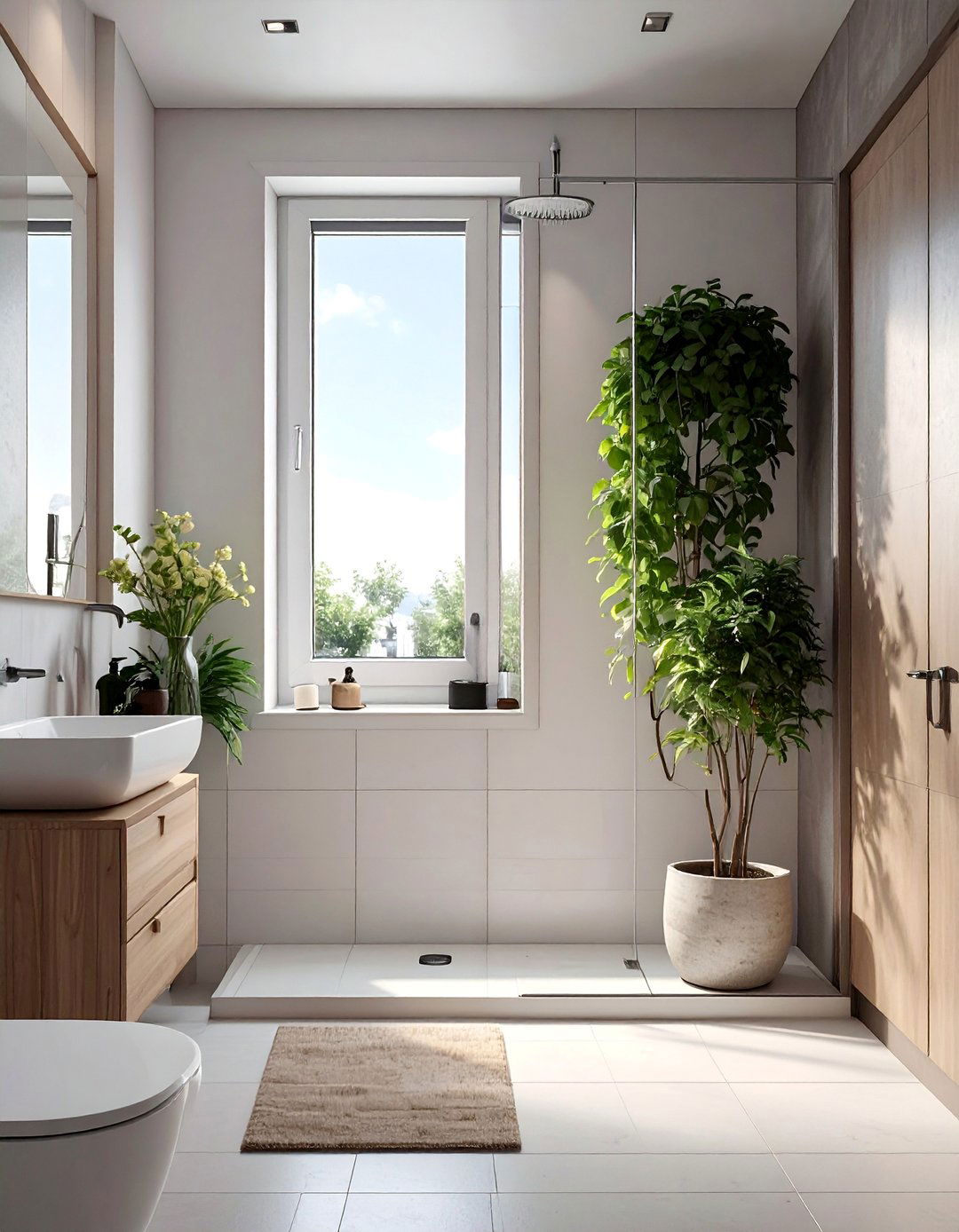Hopper Window Functionality - 30 Shower Window Ideas to Brighten Up Your Bathroom