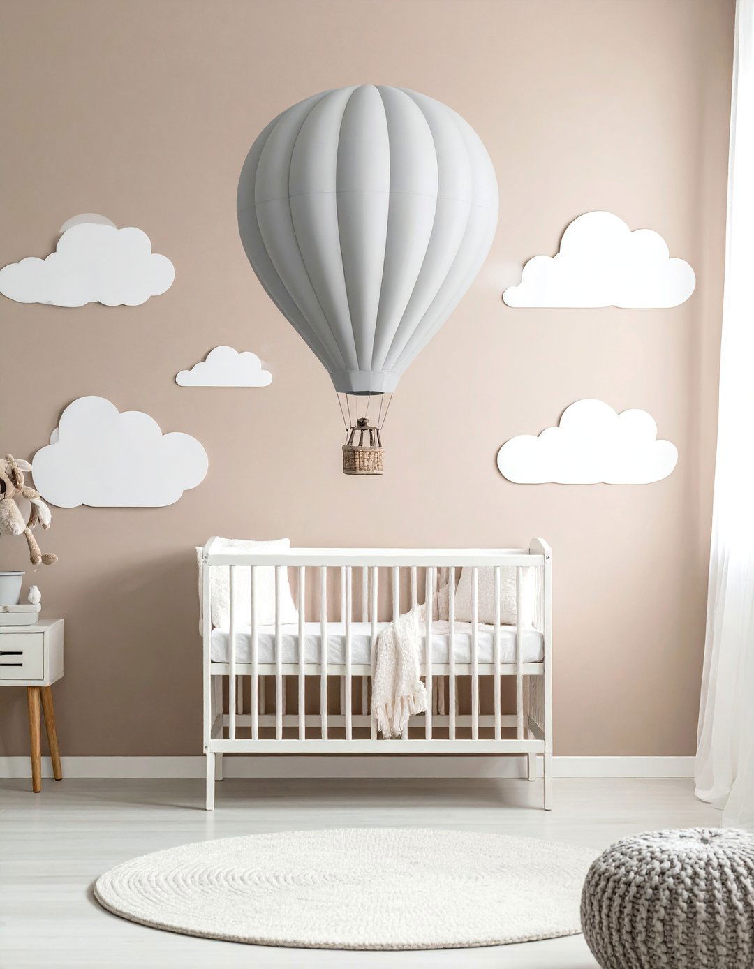 Hot Air Balloon and Cloud Wall Decals - 15 Cloud-Themed Nursery Ideas for a Dreamy Baby Room