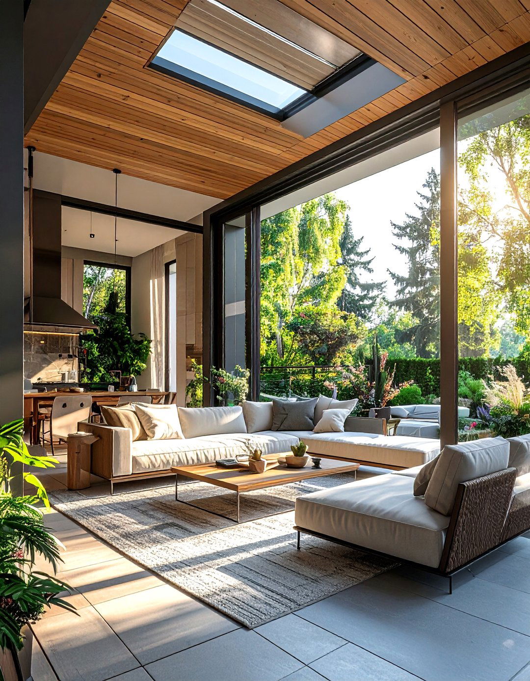 Hybrid Indoor Outdoor Living Space - 40 Glass Porch Design Ideas to Brighten Your Home