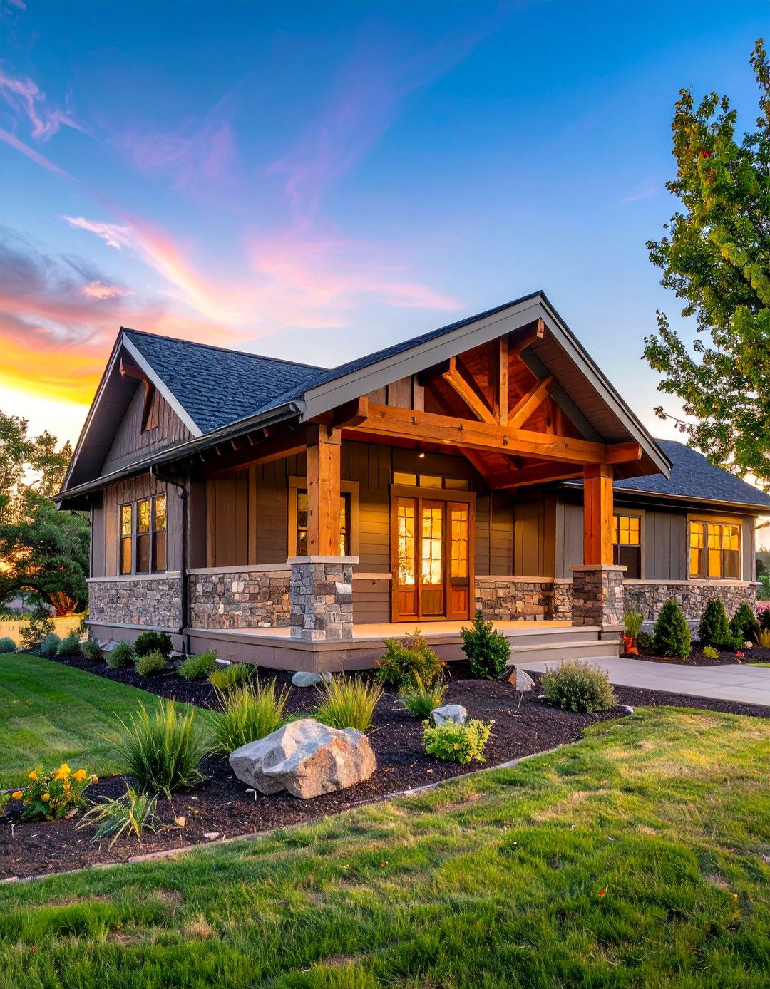 Incorporate Wood Accents and Beams on Your Ranch Home - 40 Curb Appeal Inspiration Ideas for Ranch Homes