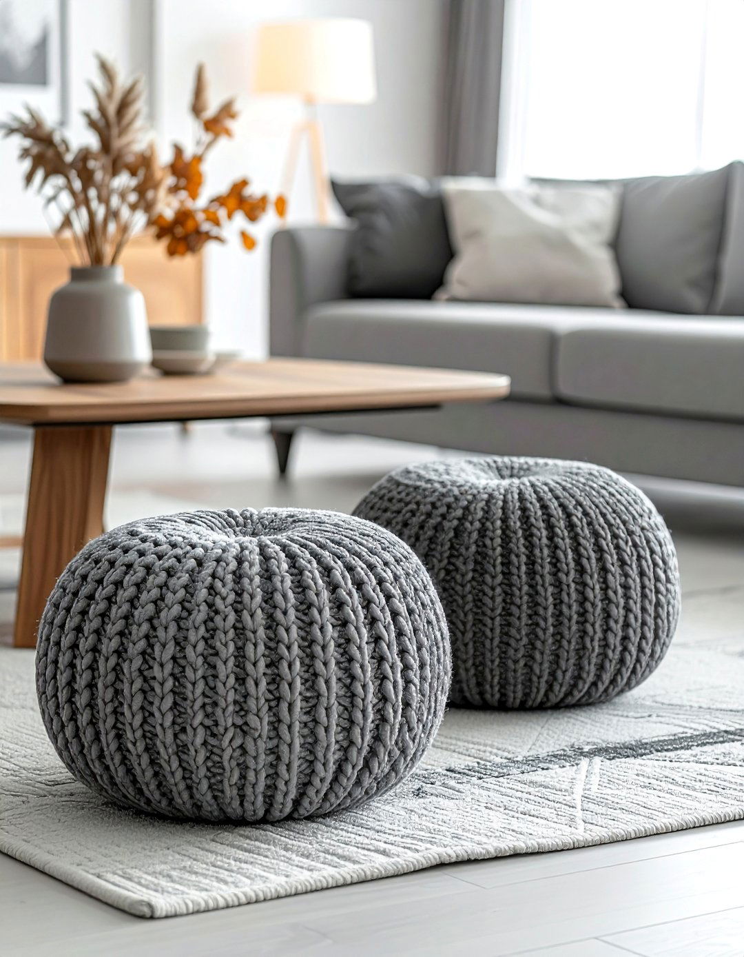 Incorporating Poufs for Casual Seating - 40 Transitional Living Room Ideas for Modern Homes