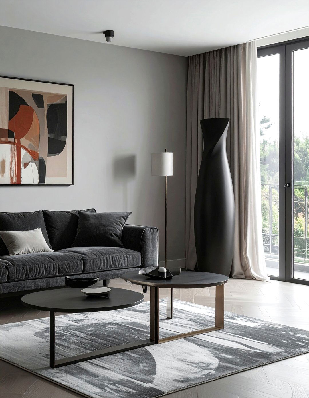 Incorporating Sculptural Floor Vases - 40 Transitional Living Room Ideas for Modern Homes