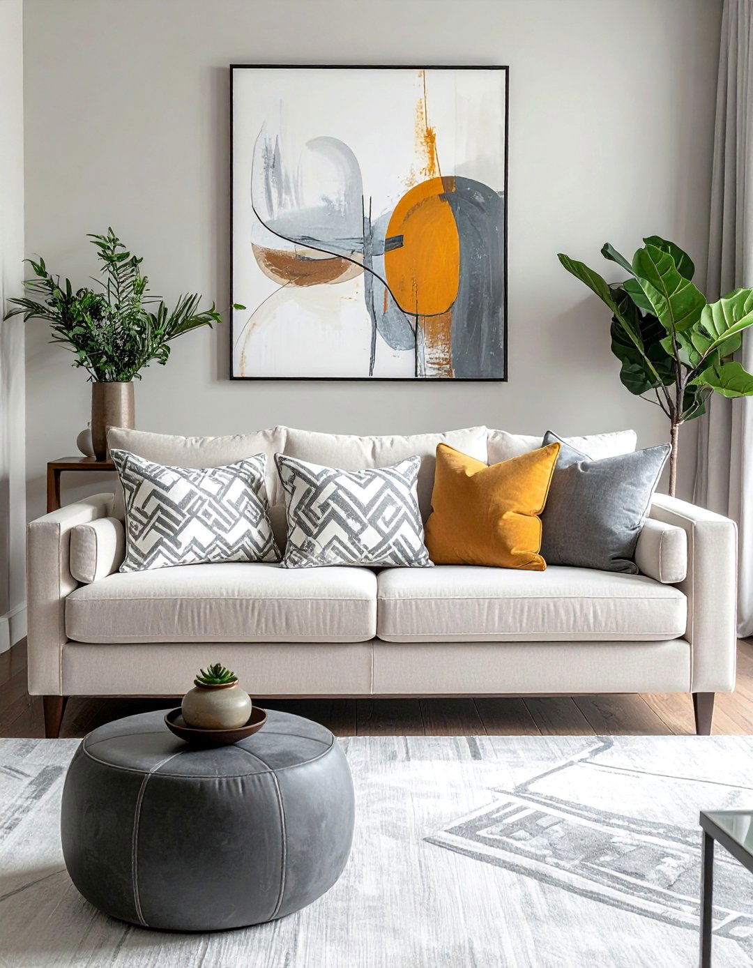 Incorporating Subtle Geometric Patterns - 40 Transitional Living Room Ideas for Modern Homes
