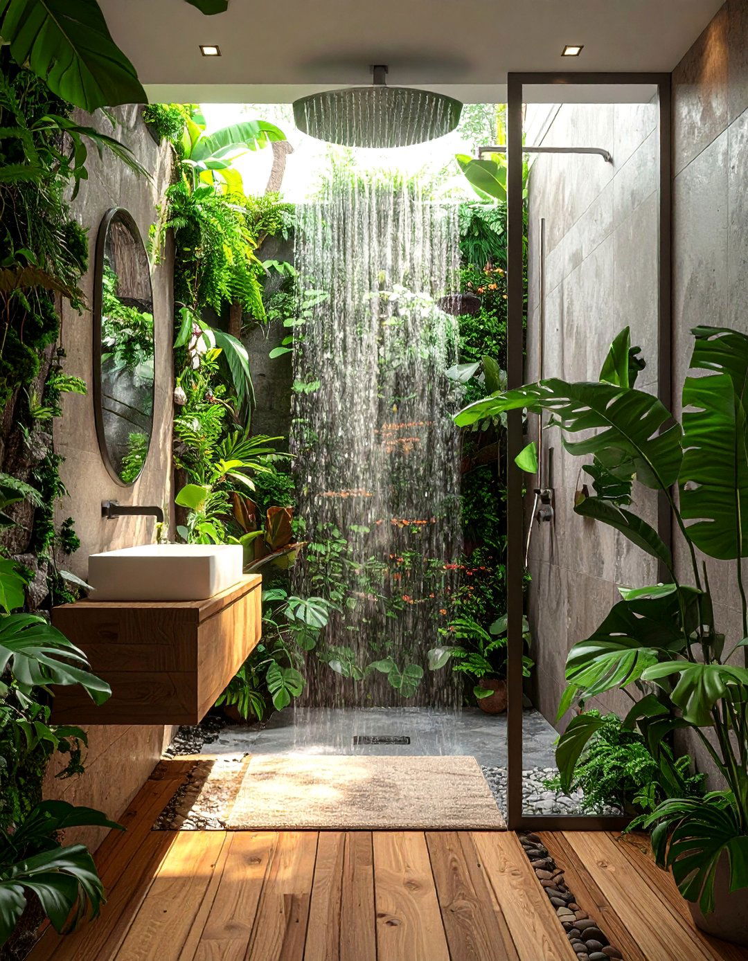 Indoor Outdoor Shower Design - 25 Boho Bathroom Ideas for a Free-Spirited Retreat