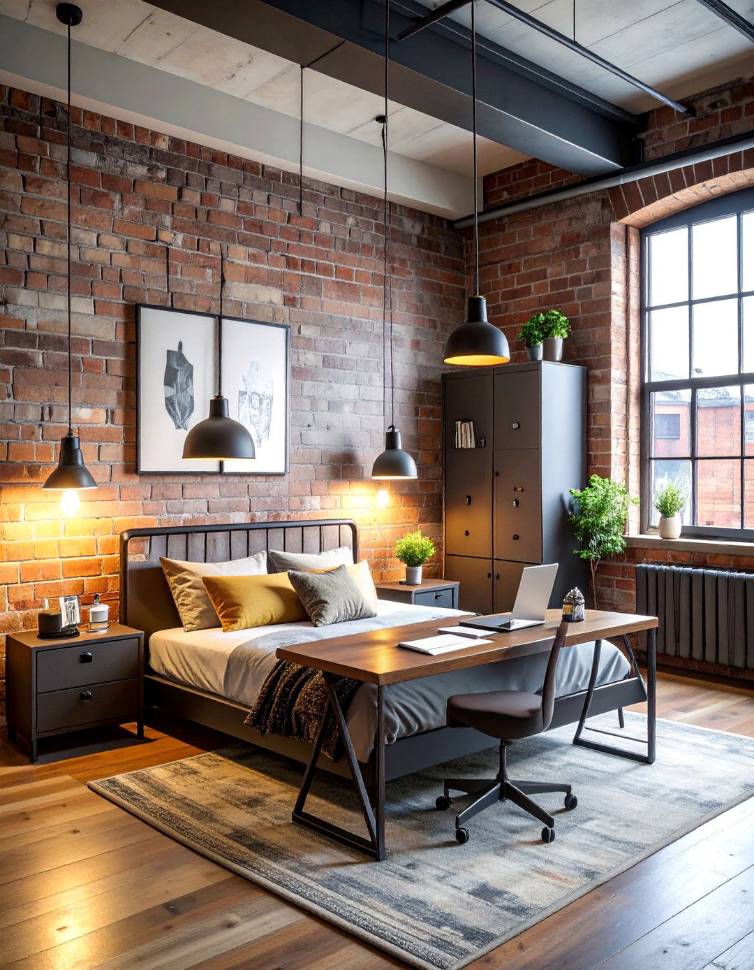 Industrial Bedroom Office Design - 40 Bedroom Office Ideas for a Productive Space