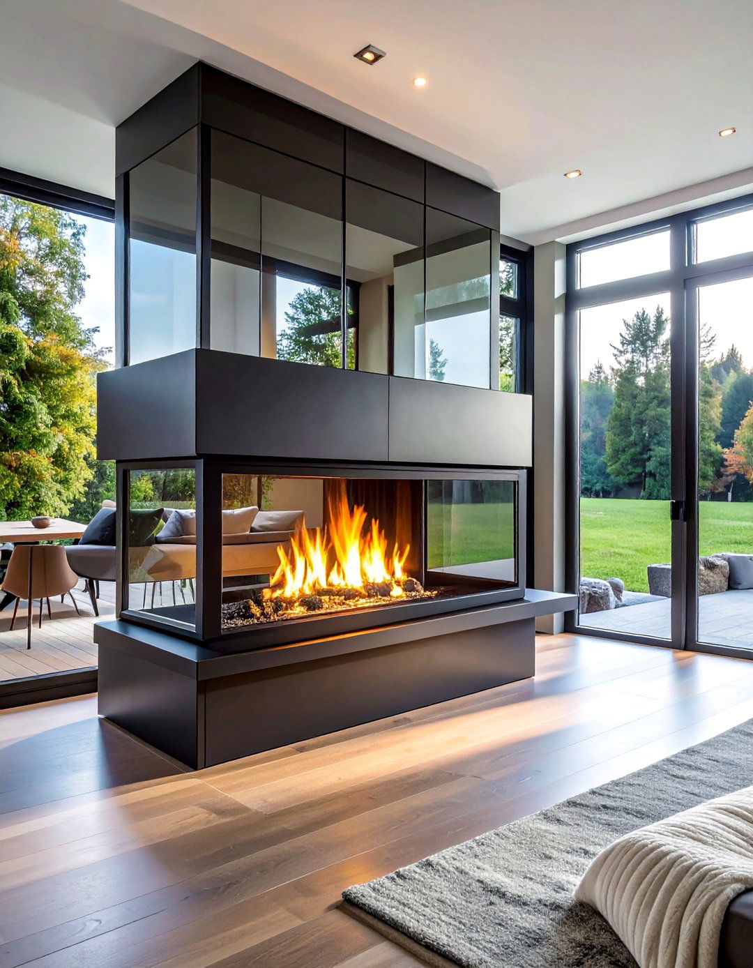 Industrial Black Steel Fireplace Frames - 20 Scandinavian Fireplace Ideas for Cozy Warmth