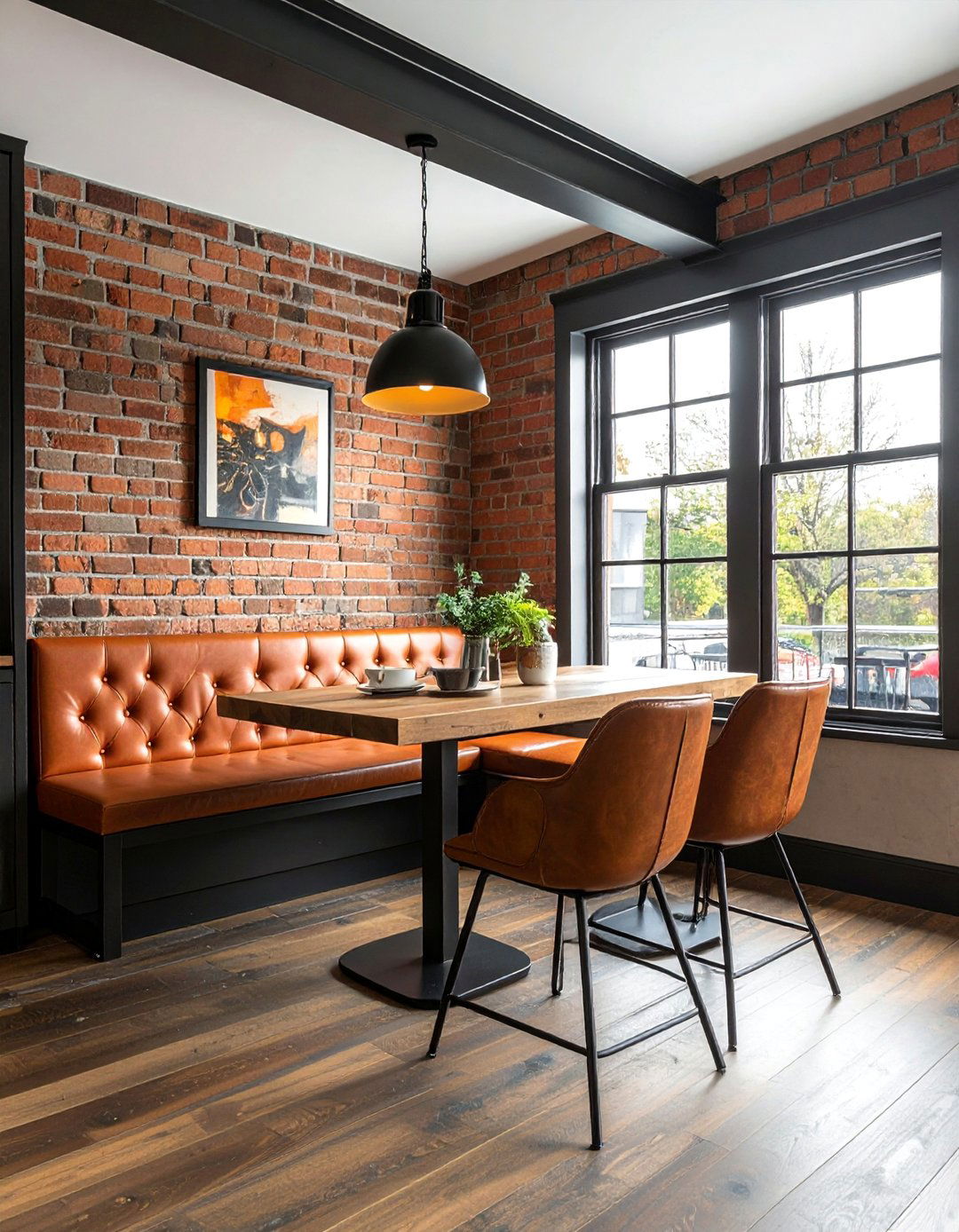 Industrial Modern Corner - 25 Corner Breakfast Nook Ideas for a Charming Dining Spot