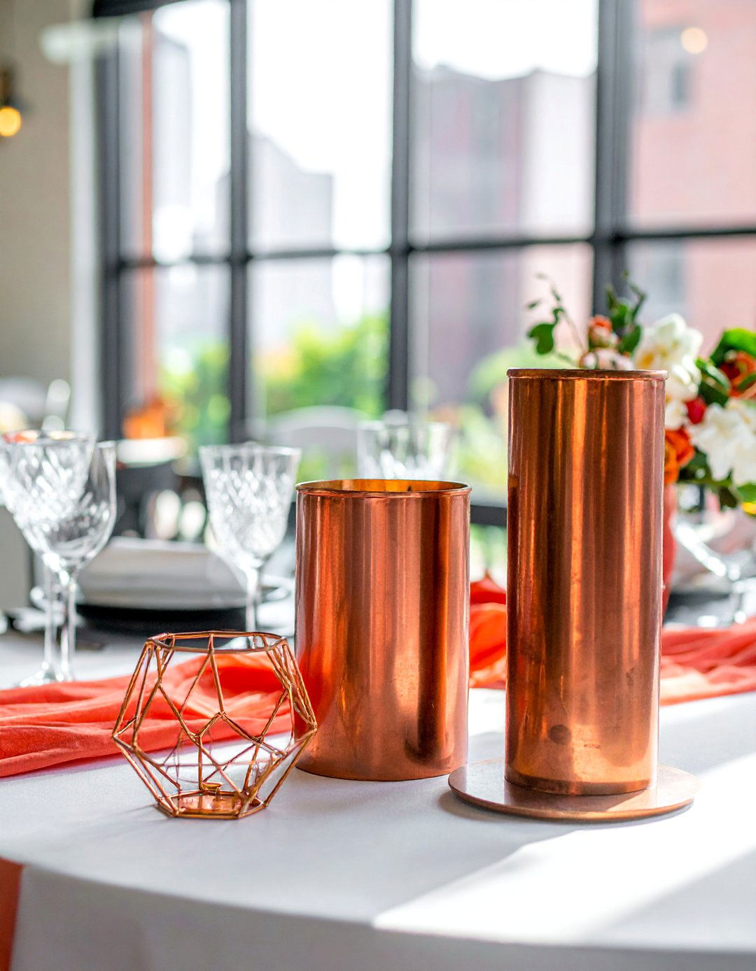 Industrial Modern Metal Accents - 30 Wedding Table Decoration Ideas for a Dreamy Setup
