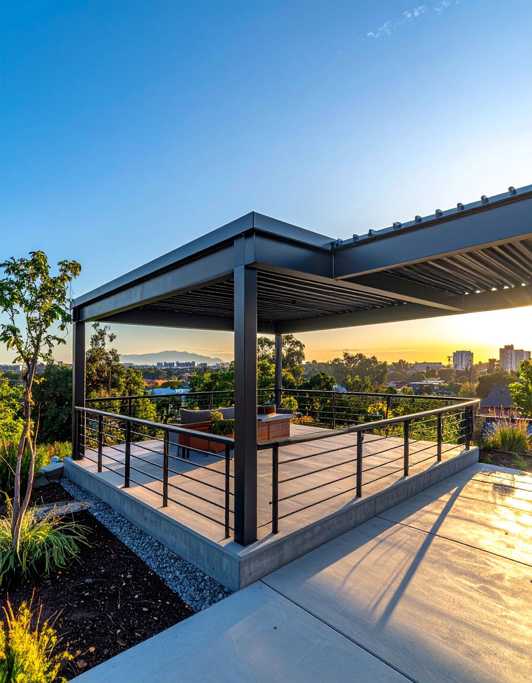 Industrial Style Metal Corrugated Porch - 30 Metal Roof Porch Design Ideas for Durability