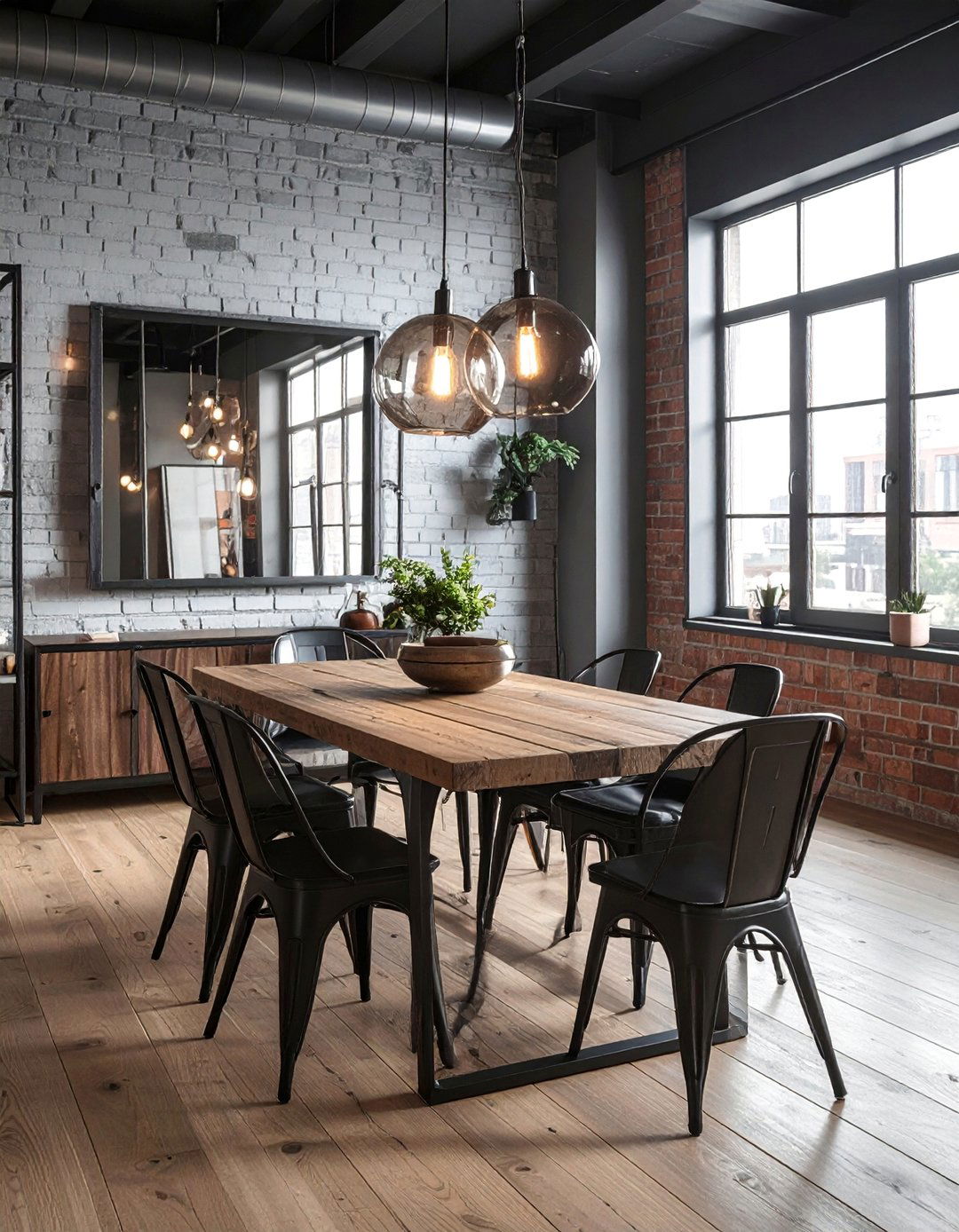 Industrial Style Mirror - 25 Dining Room Mirror Ideas to Reflect Your Style