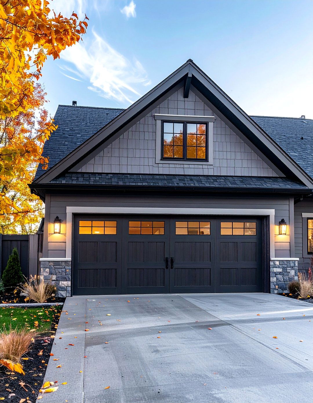Install a Modern Carriage Style Garage Door on Your Ranch Home - 40 Curb Appeal Inspiration Ideas for Ranch Homes