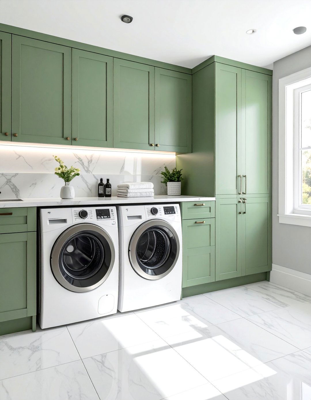Integrated Beverage and Snack Station - 30 Luxury Modern Laundry Room Ideas for Stylish Homes