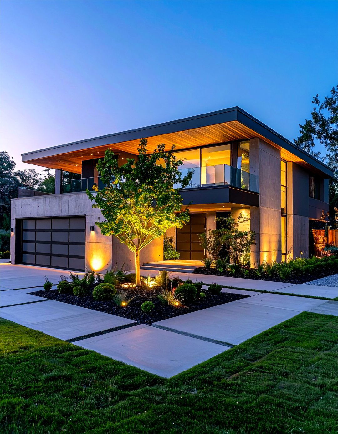Integrated Landscape Lighting Design - 35 Modern House Exterior Design Ideas for a Sleek Look