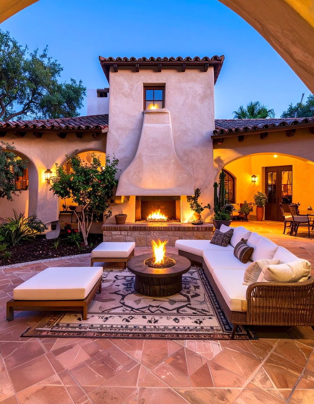 Integrated Outdoor Fireplace Spanish Bungalow Exterior - 25 Spanish Bungalow Exterior Ideas for Timeless Appeal