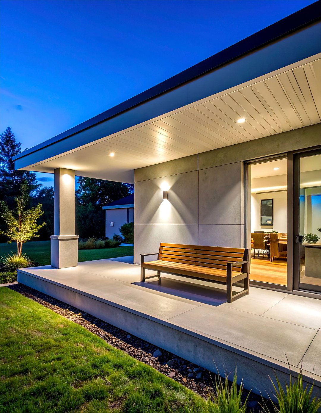 Integrated Recessed Soffit Lighting - 20 Front Porch Lighting Ideas to Enhance Your Home's Curb Appeal