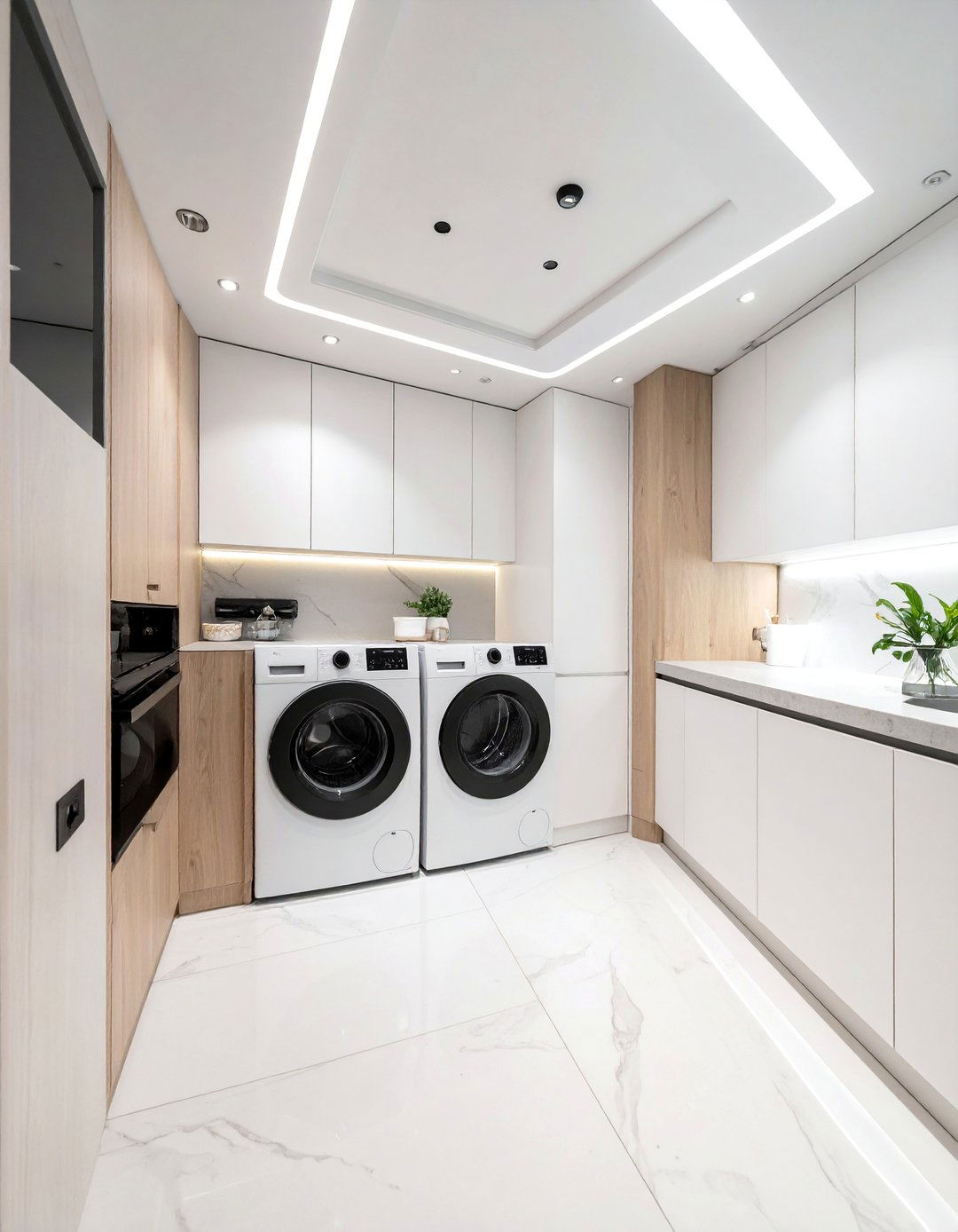 Integrated Sound System for Entertainment - 30 Luxury Modern Laundry Room Ideas for Stylish Homes