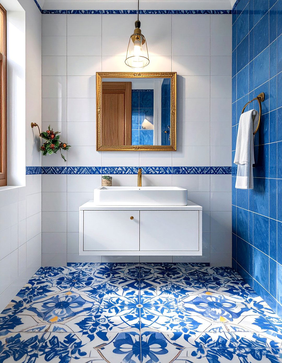 Intricate Mosaic Pattern Powder Room Floor Tile - 25 Powder Room Floor Tile Ideas for a Stunning Look