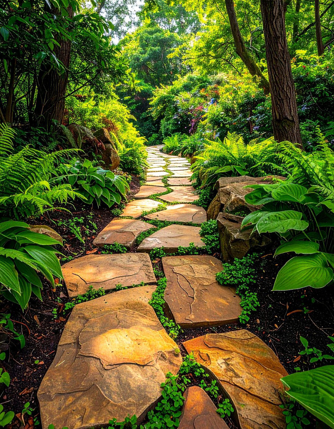 Irregular Flagstone Garden Path - 30 Garden Path Ideas to Enhance Your Outdoor Space