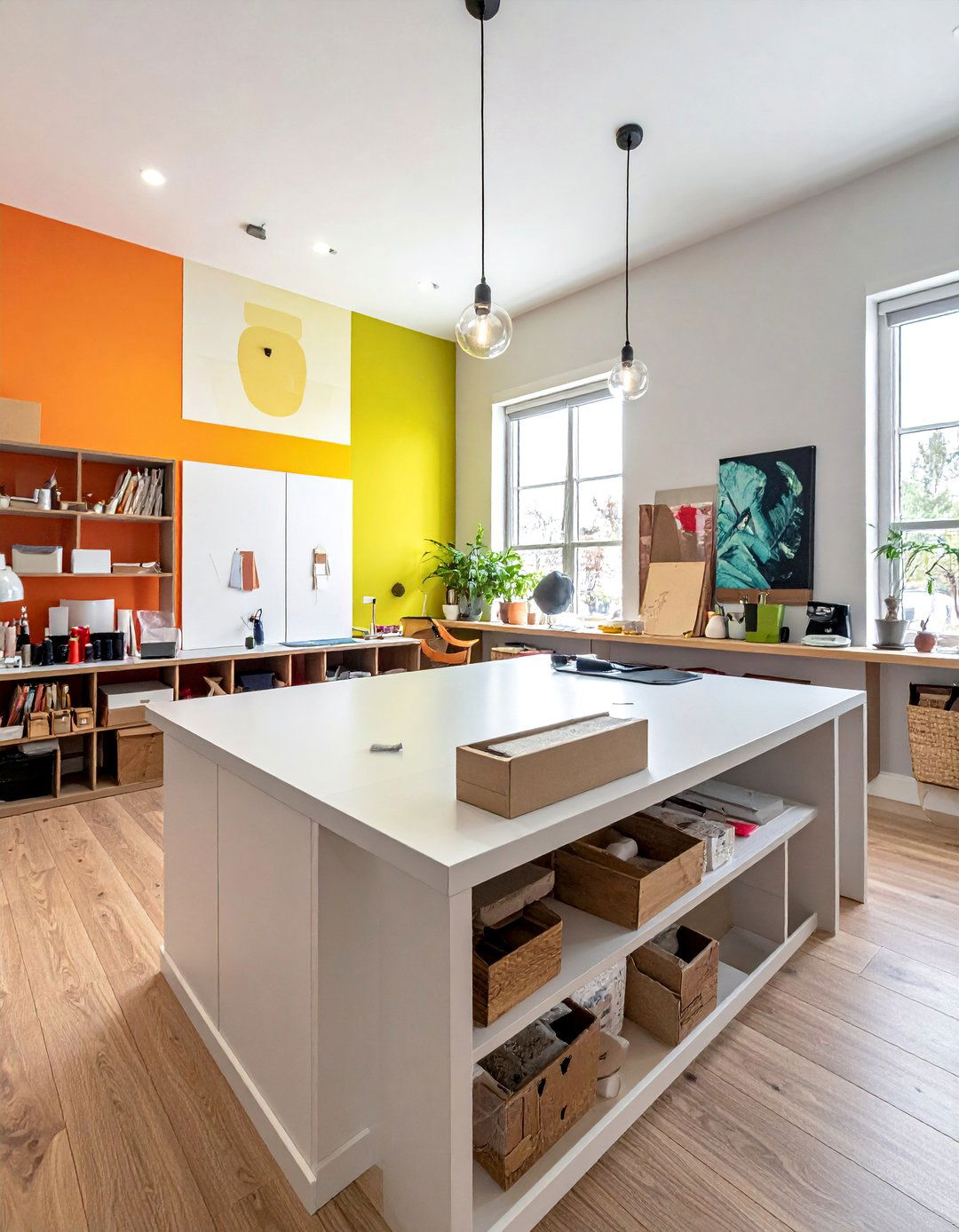 Island Workspace Central Hub - 25 Craft Room Ideas for an Organized and Creative Space