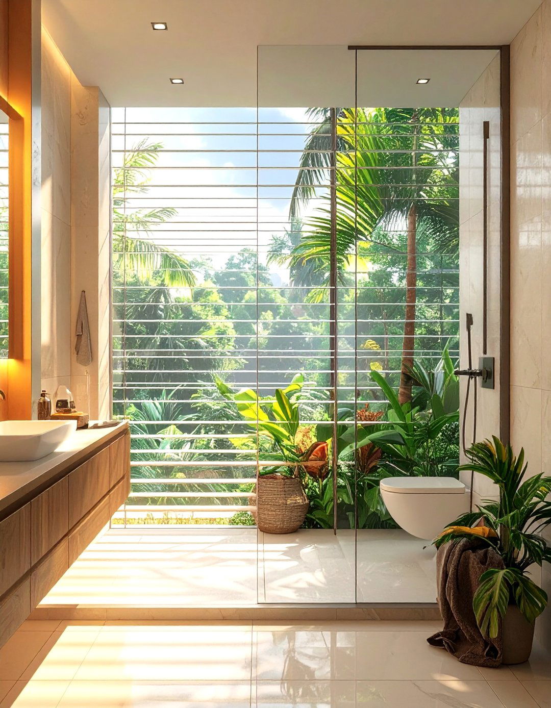 Jalousie Window Versatility - 30 Shower Window Ideas to Brighten Up Your Bathroom