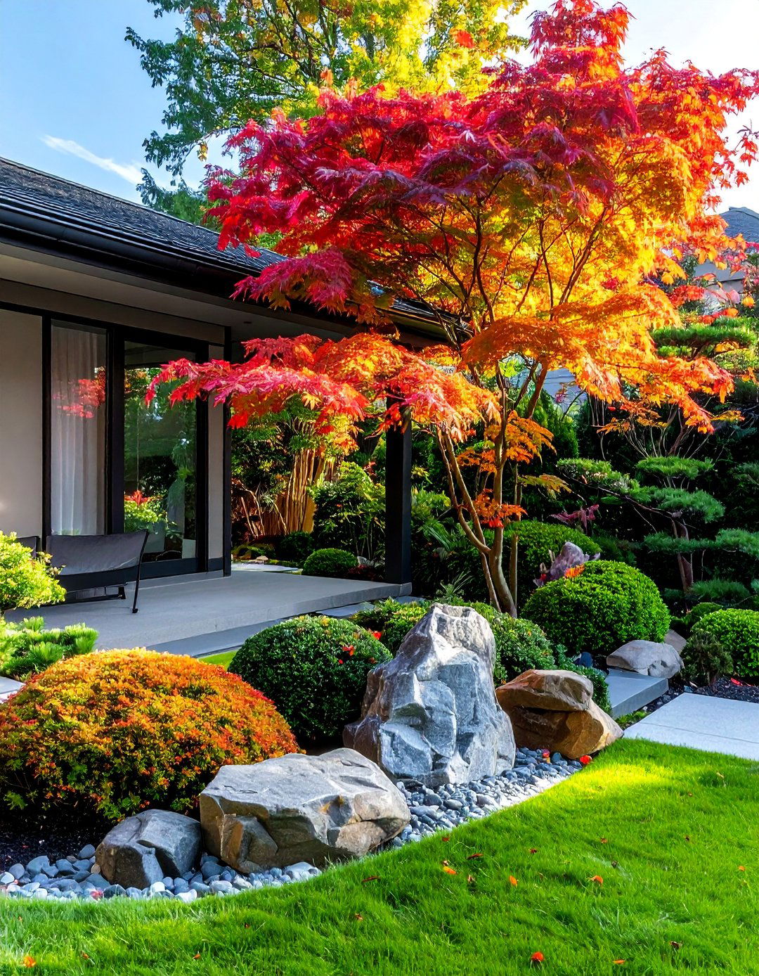 Japanese Inspired Minimalism - 40 Front Yard Landscaping Ideas to Boost Curb Appeal