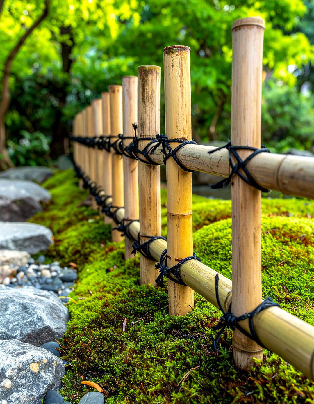 Japanese Style Bamboo Garden Fence - 40 Garden Fence Ideas to Enhance Your Outdoor Space