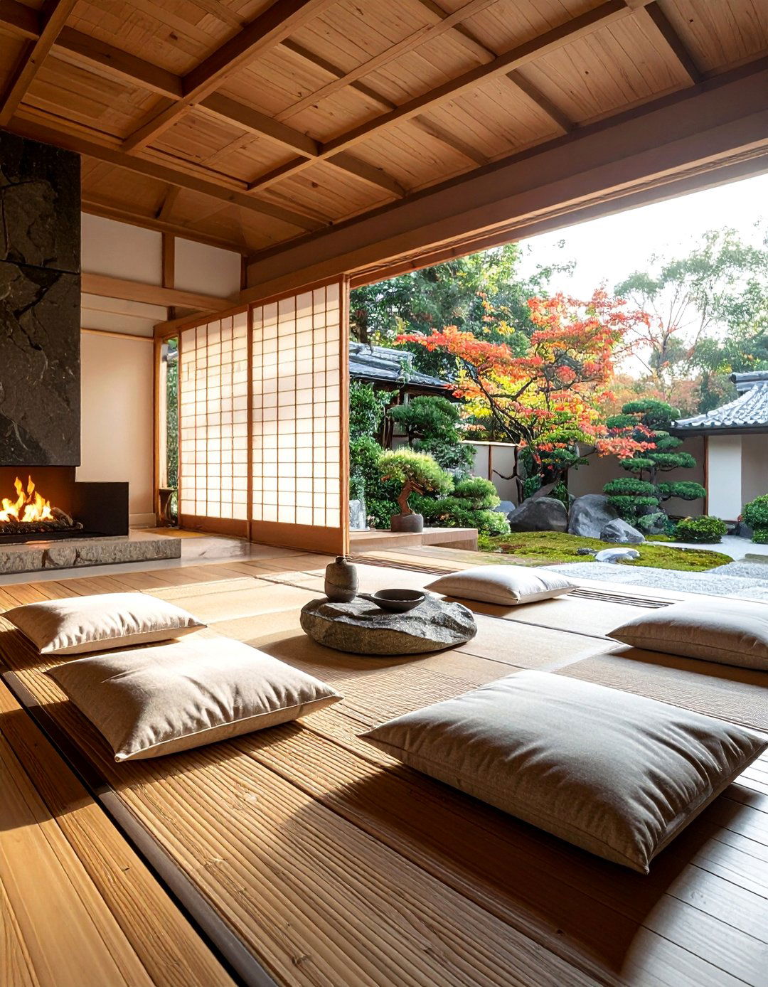 Japanese Teahouse Pavilion - 35 Three Season Porch Ideas for Year-Round Comfort
