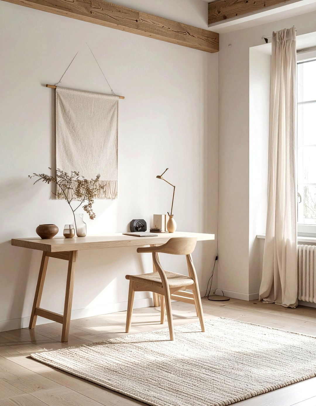 Japanese Wabi Sabi and Scandinavian Eclectic Home Office Japandi - 25 Eclectic Home Office Ideas for Creative Workspaces