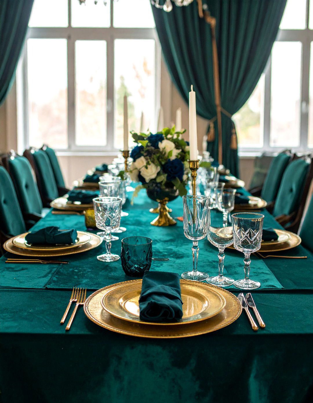 Jewel Tone Velvet Tablescapes - 30 Wedding Table Decoration Ideas for a Dreamy Setup