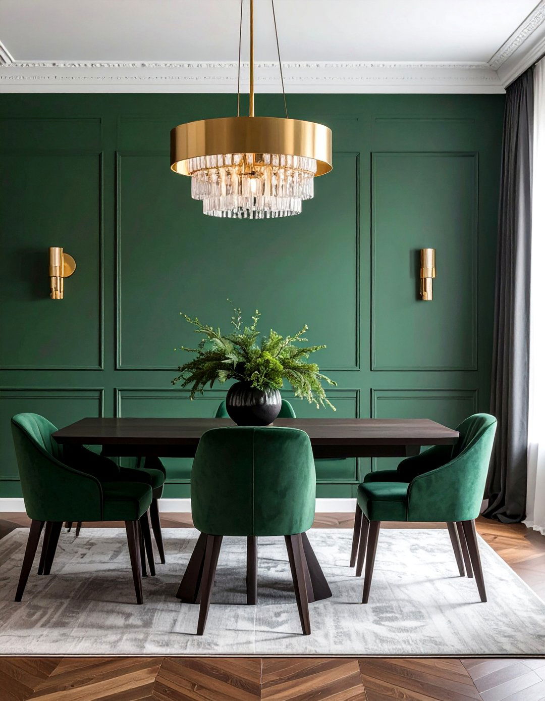 Juniper Green Dining Room for a Deep Moody Ambiance - 40 Green Dining Room Ideas for a Fresh Look
