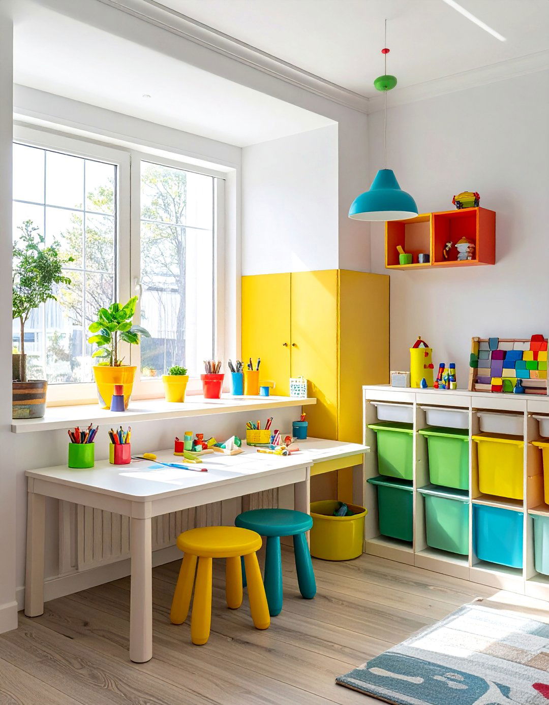 Kids Collaborative Craft Zone - 25 Craft Room Ideas for an Organized and Creative Space