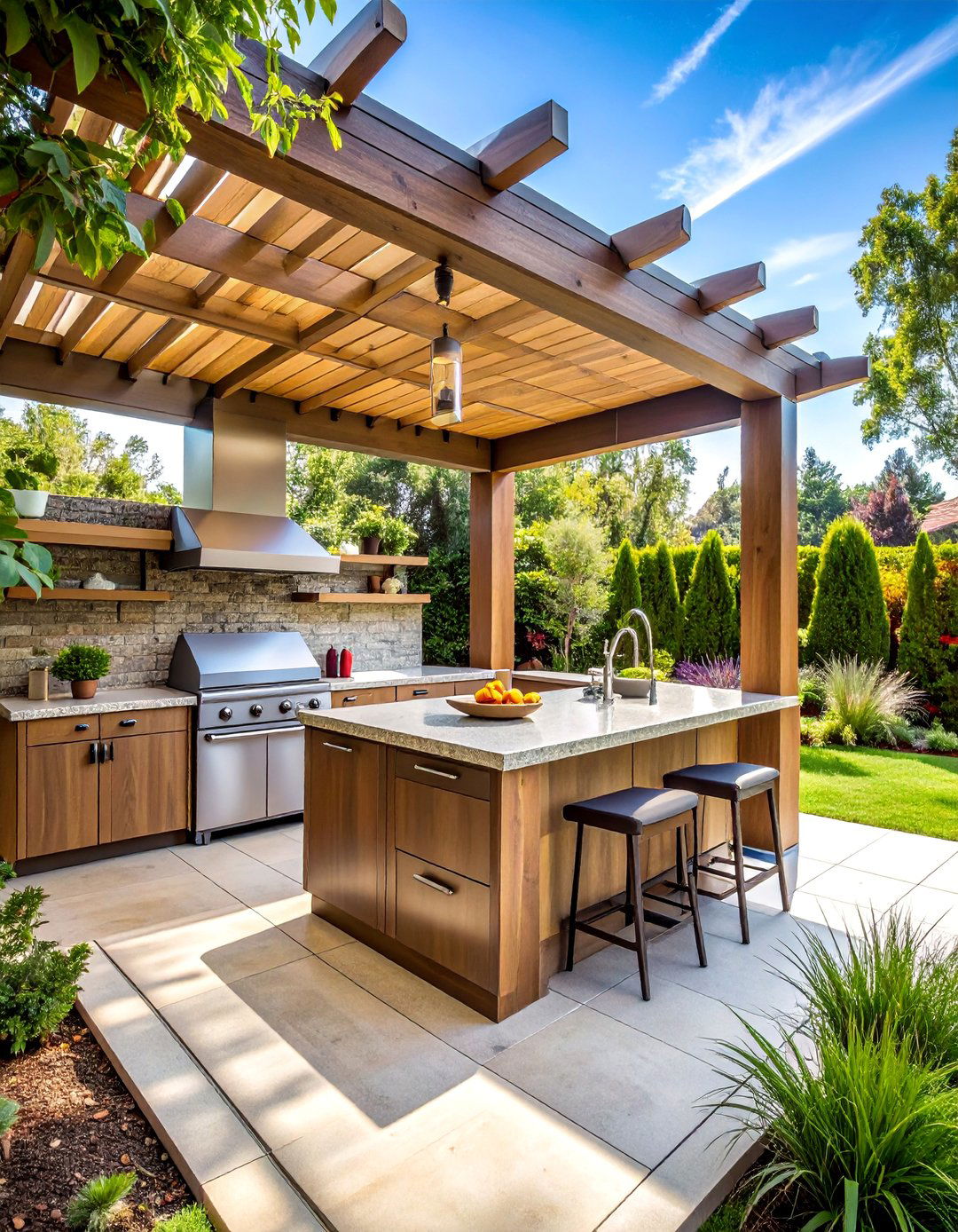 L Shaped Covered Kitchen Layouts - 25 Covered Outdoor Kitchen Ideas for Year-Round Cooking