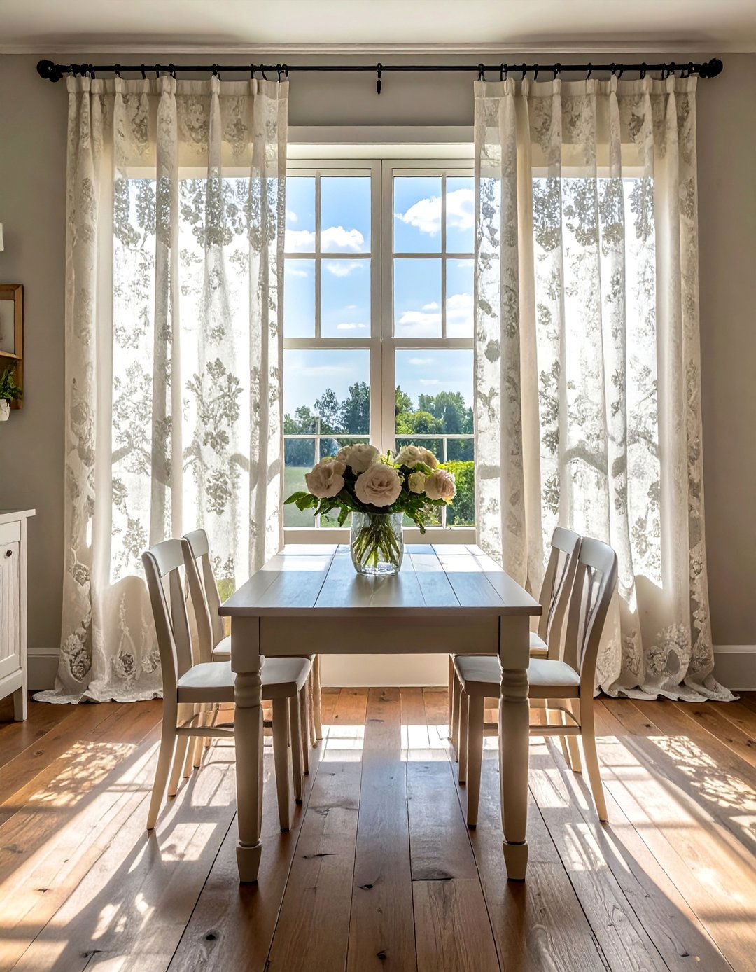 Lace Panel Farmhouse Curtains - 40 Farmhouse Window Treatment Ideas for a Cozy Home