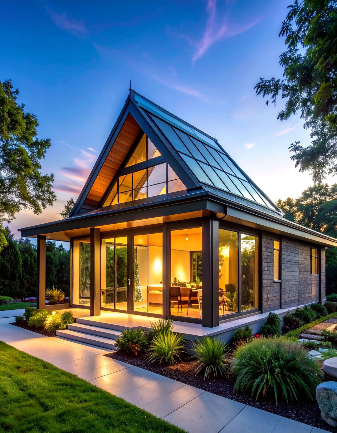 Lantern Style Glass Roof Design - 40 Glass Porch Design Ideas to Brighten Your Home