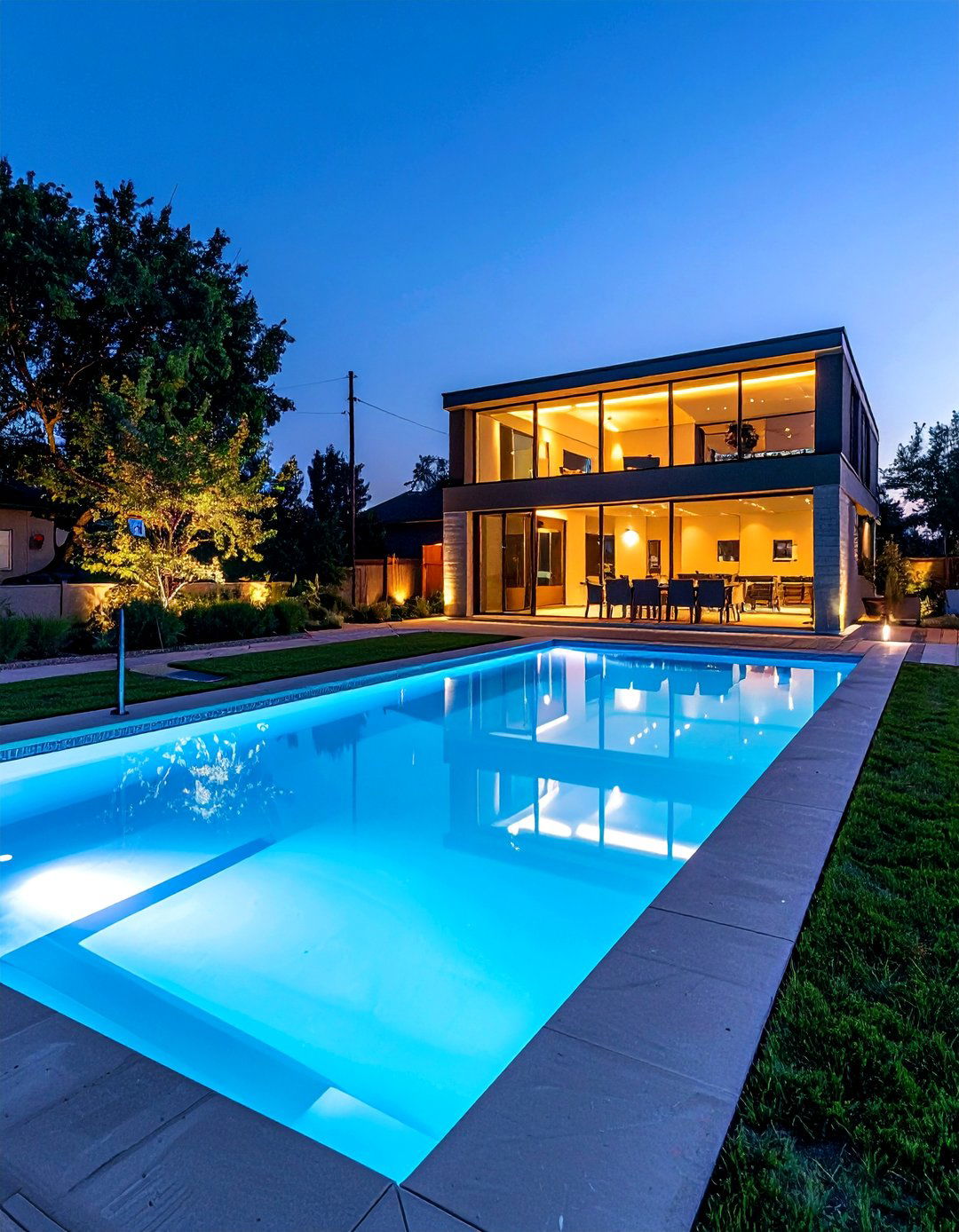 Lap Pool with Underwater Lighting - 30 Luxury Swimming Pool Design Ideas for Your Backyard