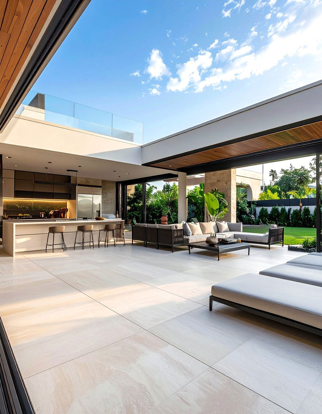 Large Format Patio Tiles for a Seamless Look - 30 Patio Tile Ideas for a Stylish Outdoor Space