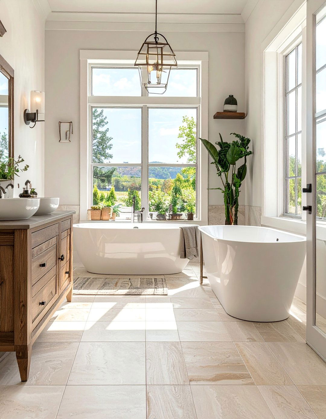 Large Format Porcelain Tile Flooring - 40 Farmhouse Flooring Ideas to Enhance Your Home's Charm