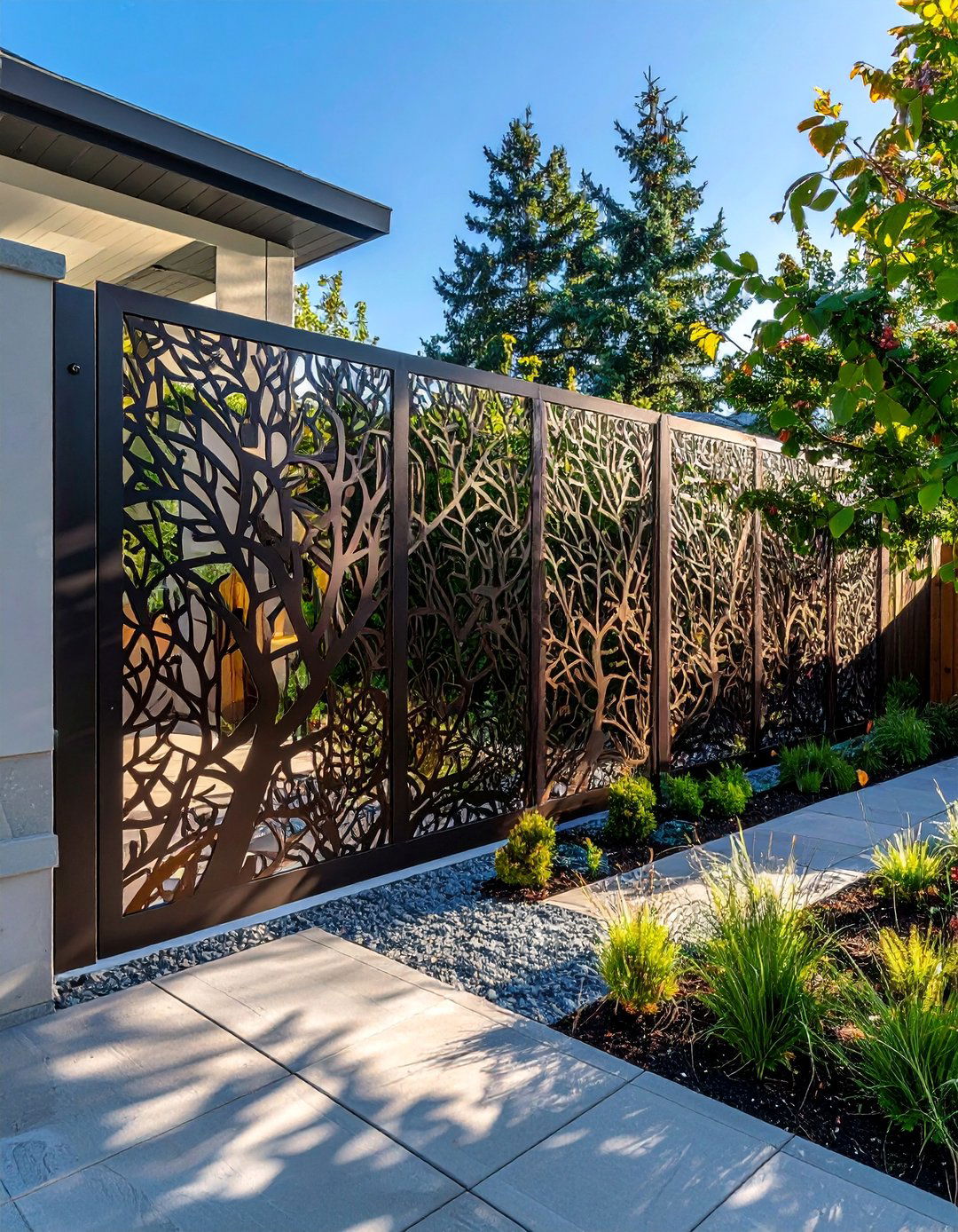 Laser Cut Metal Panel Fence - 25 Decorative Fence Ideas to Enhance Your Outdoor Space