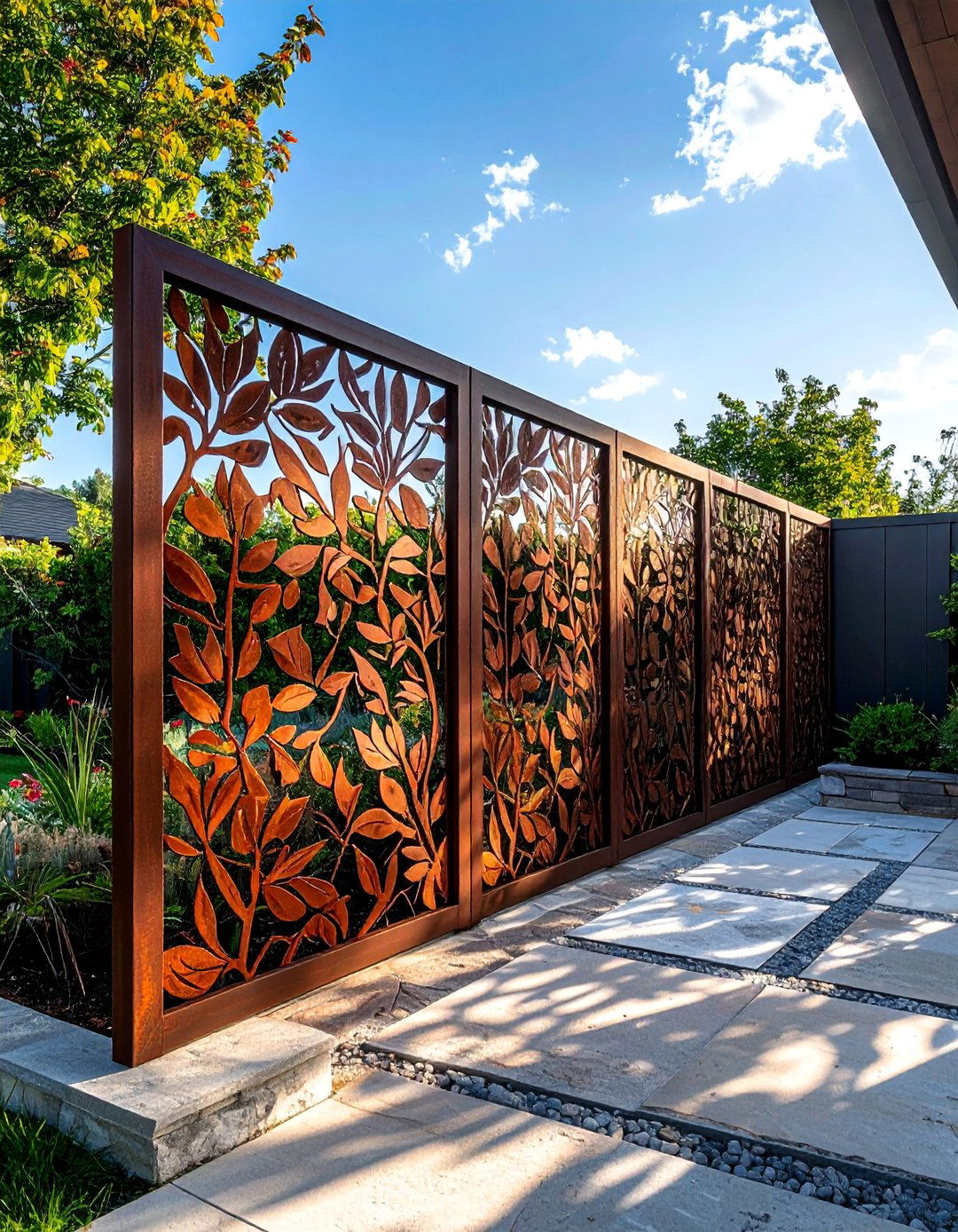Laser Cut Metal Screen Garden Fence - 40 Garden Fence Ideas to Enhance Your Outdoor Space