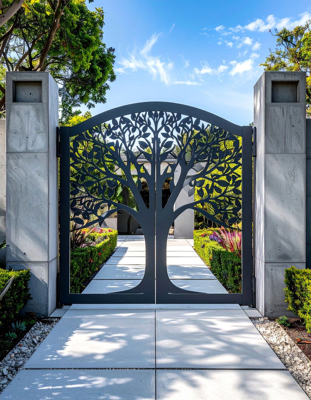 Laser Cut Tree of Life Metal Garden Gate - 25 Metal Garden Gate Ideas for a Stylish Entrance