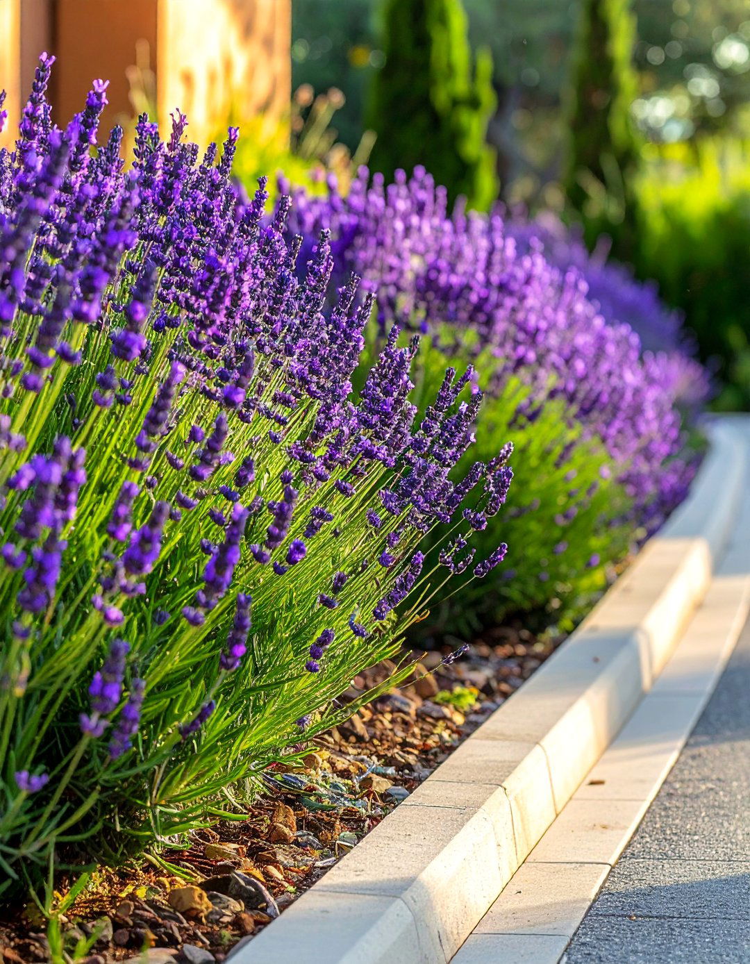 Lavender Plant Borders - 30 Driveway Edging Ideas to Enhance Your Curb Appeal