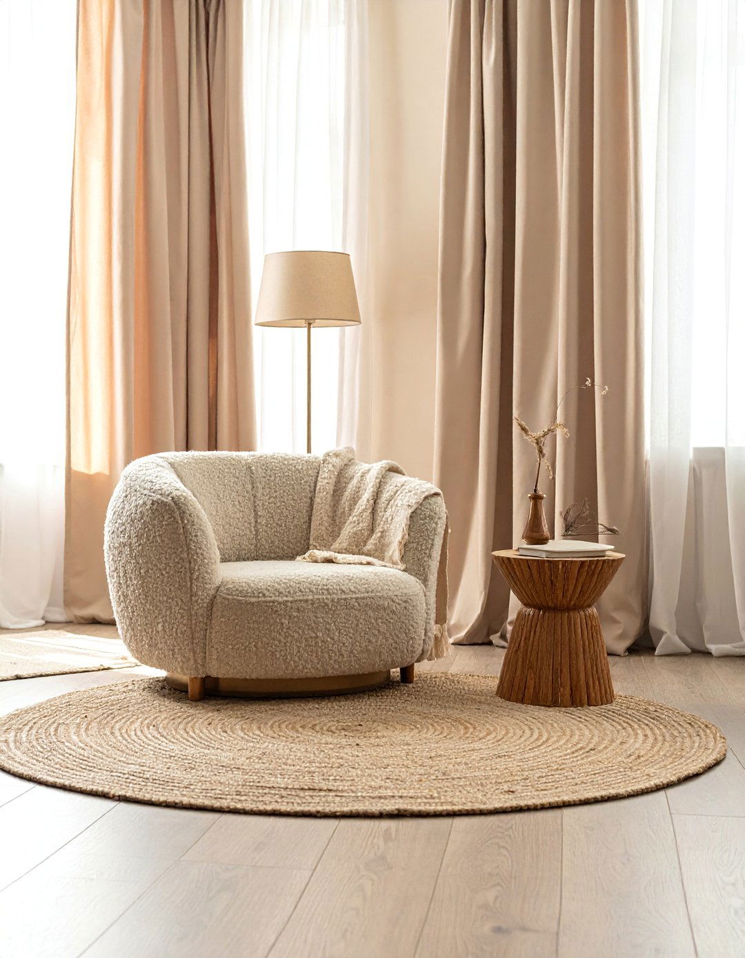 Layered Beige Monochromatic Living Room - 25 Monochromatic Living Room Ideas for a Cohesive Look