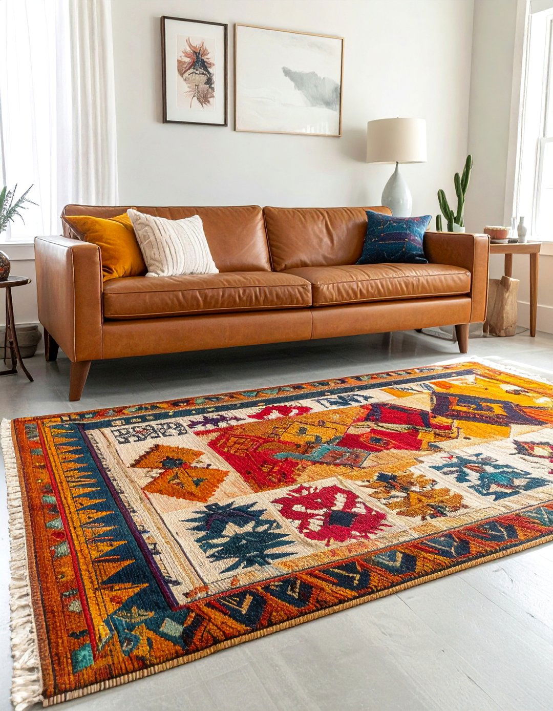 Layered Navajo Rug Southwestern Living Room - 25 Southwestern Living Room Ideas for a Cozy Retreat