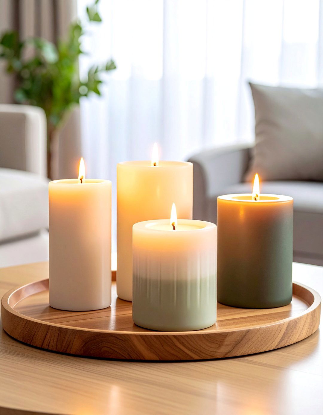 Layered Pillar Candle Groupings - 15 Decorating With Candles Ideas for a Warm and Inviting Home