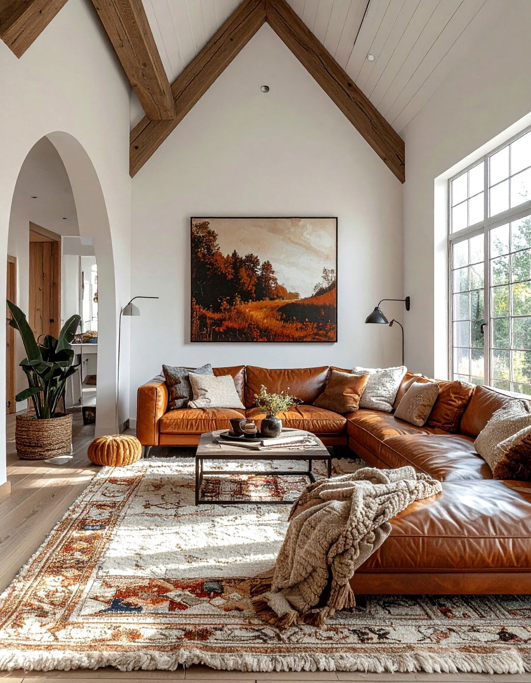Layered Textures in a Vaulted Ceiling Living Room - 20 Open Concept Vaulted Ceiling Living Room Ideas
