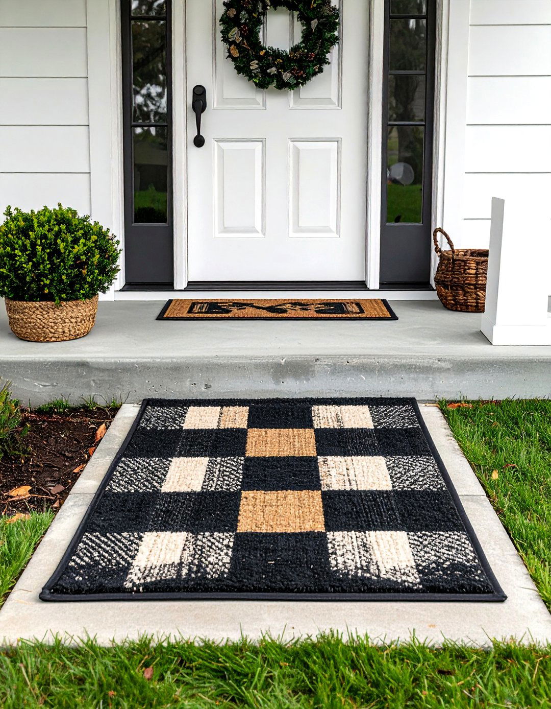 Layered Welcome Mats for Texture and Color - 40 Front Porch Ideas to Welcome Guests in Style