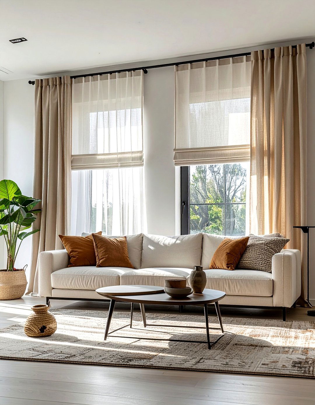 Layering Window Treatments - 40 Living Room Ideas for Cozy Spaces