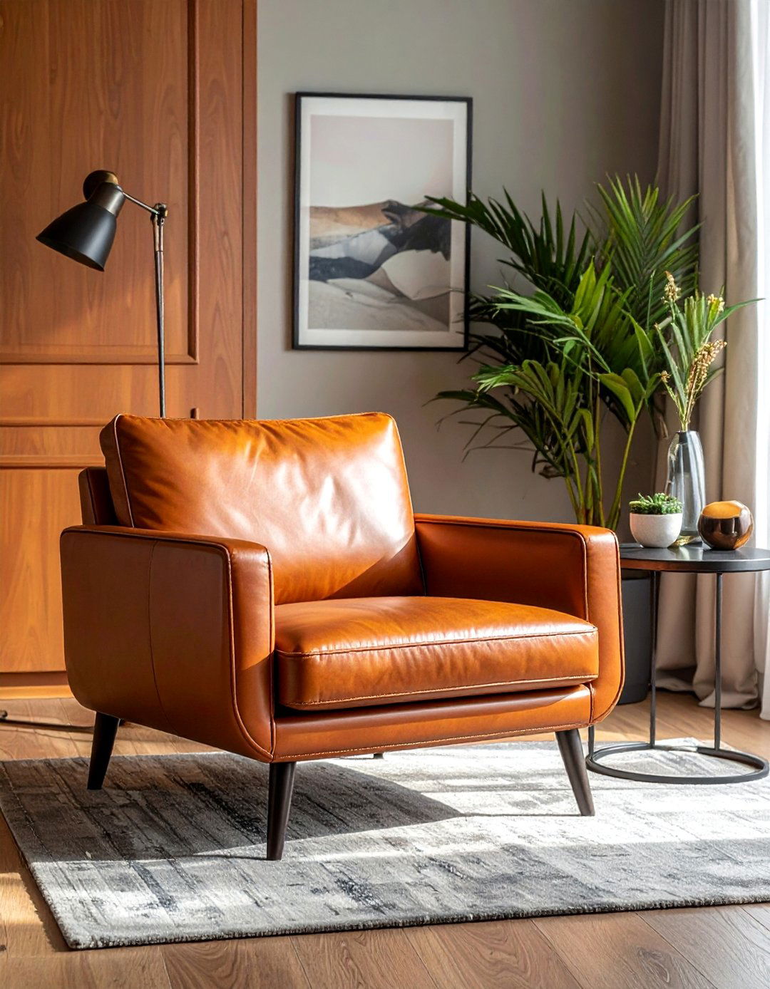 Leather Armchairs with Clean Lines - 40 Transitional Living Room Ideas for Modern Homes