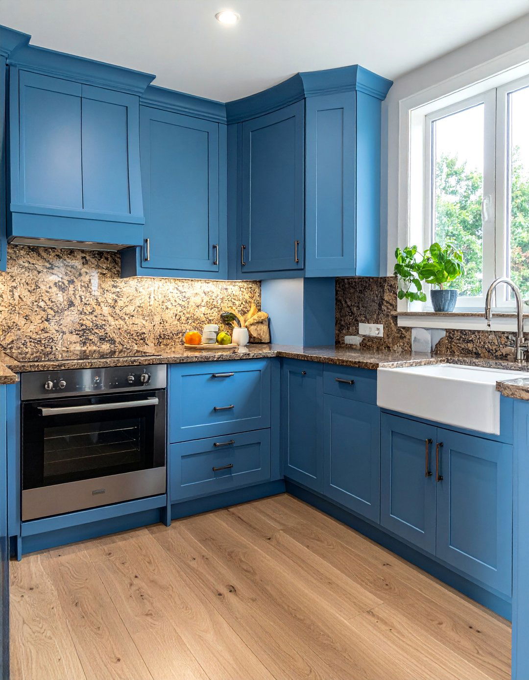 Light Blue Cabinets With Baltic Brown Granite Countertops - 20 Blue Kitchen Cabinets With Brown Granite Countertops Ideas